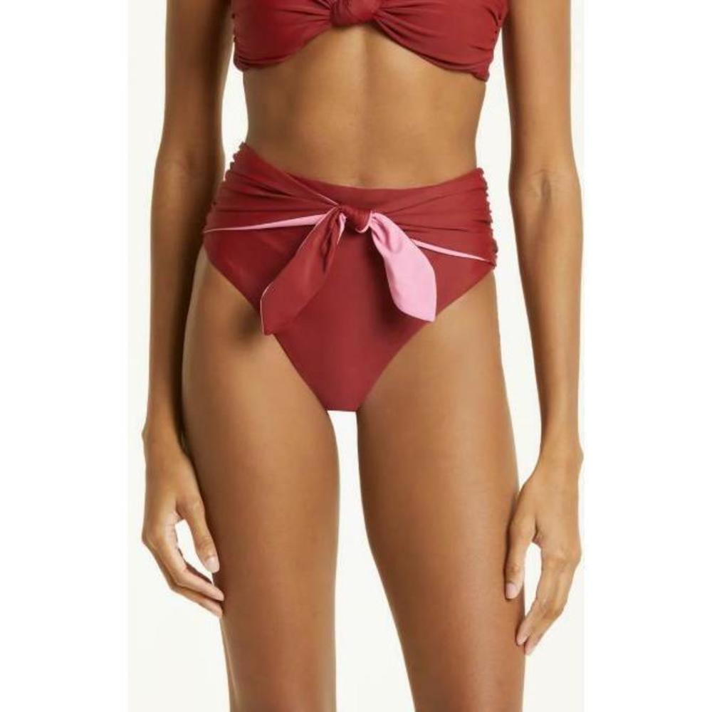 Veronica Beard Azoia Tie Front Bikini Bottoms Multicolor XL